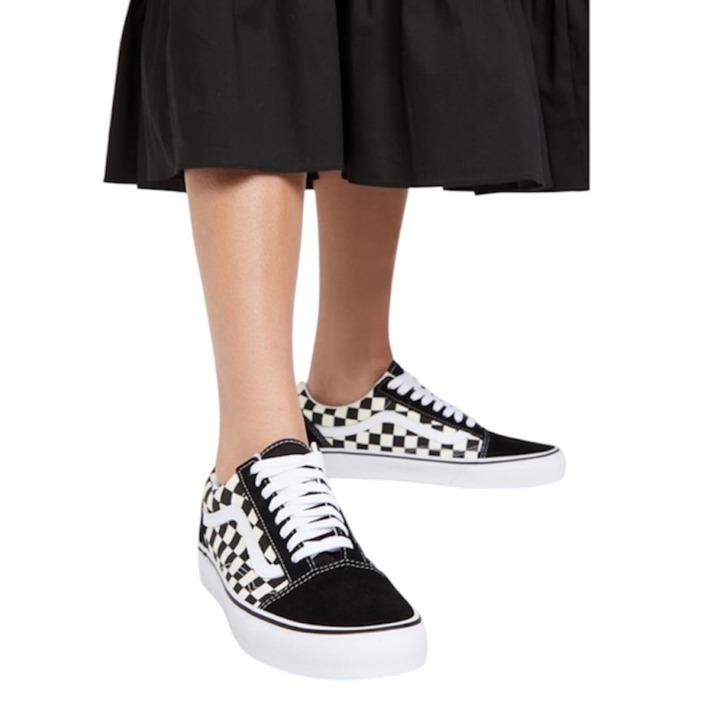 Vans Old Skool Primary Check Checkered Black and White Sneakers M8.5 W10